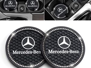 HAUNOTI Car Cup Holder Coaster Compatible with Mercedes Benz A-Class C-Class CLA CLS AMG GLC GLE GLS Lovely Ladies Accessories