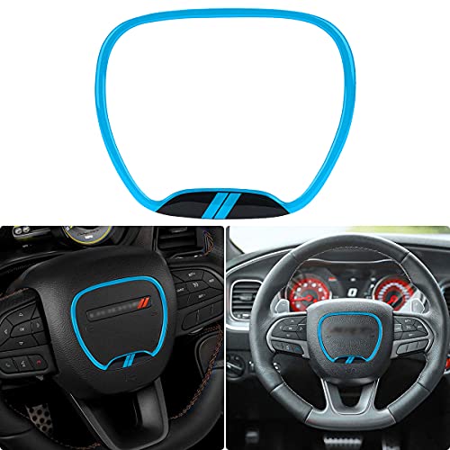 Auovo Steering Wheel Trim Cover for Charger Challenger Accessories 2015 2016 2017 2018 2019 2020 2021 2022 3D Domed Badge Overlay Decal Trim Cover Sticker Interior Accessories (Light Blue) Auovo Steering Wheel Trim Cover for Charger Challenger Accessories 2015 2016 2017 2018 2019 2020 2021 2022 3D Domed Badge Overlay Decal Trim Cover Sticker Interior Accessories (Light Blue)