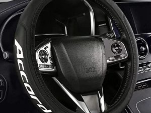 TINSATINEI Elastic Car Letters Steering Wheel Cover Compatible with Honda Accord Steering Wheel Cover for Men Women Car Accessories --White