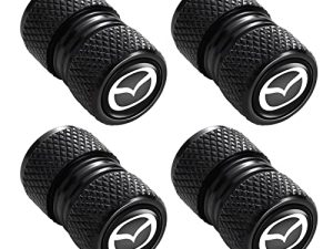 Lianxiaw Metal Auto Tire Valve Stem Compatible with Mazda 3 6 8 Miata MX-5 CX-3 CX-5 CX-7 CX-9 Trim Accessories 4pcs Black