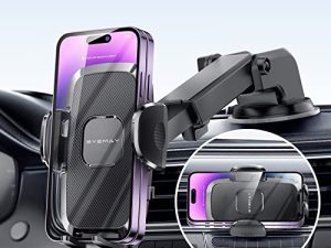 Eyemay 2022 Upgraded Car Phone Holder Mount - [ Bumpy Roads Friendly ] Phone Mount for Car Dashboard Windshield Air Vent 3 in 1