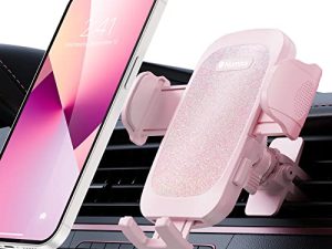 Humixx Glitter Bling Phone Mount for Car Vent Phone Holder Mount [Military-Grade Stability] Hands-Free Cell Phone Holder for Car Air Vent Clip for iPhone Samsung ＆ All Phones