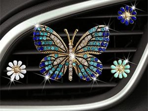 Bling Blue Butterfly Car Air Vent Clip Decoration Interior Decorations