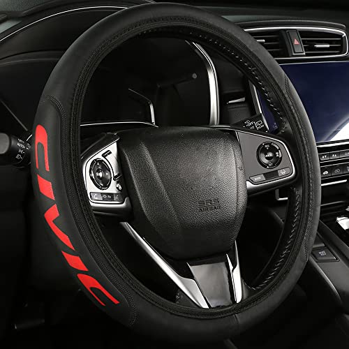TINSATINEI Elastic Car Letters Steering Wheel Cover Compatible with Honda Civic Steering Wheel Cover for Men Women Car Accessories Red TINSATINEI Elastic Car Letters Steering Wheel Cover Compatible with Honda Civic Steering Wheel Cover for Men Women Car Accessories Red