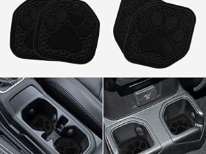 Auovo Auto Cup Holder Inserts Coaster Fit for 2018-2022 Wrangler JL JLU 2020-2022 Gladiator Accessories JT Cup Mat Pad Interior Decoration(4 Pcs Kit)(Black)