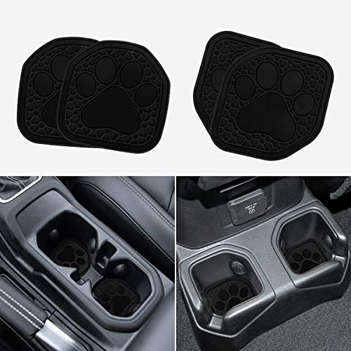 Auovo Auto Cup Holder Inserts Coaster Fit for 2018-2022 Wrangler JL JLU 2020-2022 Gladiator Accessories JT Cup Mat Pad Interior Decoration(4 Pcs Kit)(Black) Auovo Auto Cup Holder Inserts Coaster Fit for 2018-2022 Wrangler JL JLU 2020-2022 Gladiator Accessories JT Cup Mat Pad Interior Decoration(4 Pcs Kit)(Black)