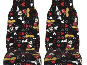 2pcs Of Cute Cartoon Car Seat Covers Accessories Universal Car Cover Super Soft Fit For Vehicles