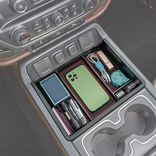 JKCOVER Center Console Organizer Compatible with Chevy Silverado/GMC Sierra 2014 2015 2016 2017 2018 1500/2500/3500HD Accessories Console Compartment Storage Tray -Bucket Seats ONLY (Red Trim) JKCOVER Center Console Organizer Compatible with Chevy Silverado/GMC Sierra 2014 2015 2016 2017 2018 1500/2500/3500HD Accessories Console Compartment Storage Tray -Bucket Seats ONLY (Red Trim)