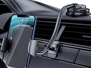 TICILFO Car Phone Holder Mount [Flexible Gooseneck Long Arm] Phone Mount for Car Holder Dashboard Windshield [Washable Strong Suction Cup] Cell Phone Holder Car Mount for All iPhone Android (Black)