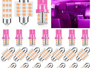 24 Pieces Dome Light LED Car Bulb Kit Set T10 31 mm 42 mm LED Festoon Bulbs Interior LED Interior Replacement Bulbs for Car Map Door Courtesy (Purple)