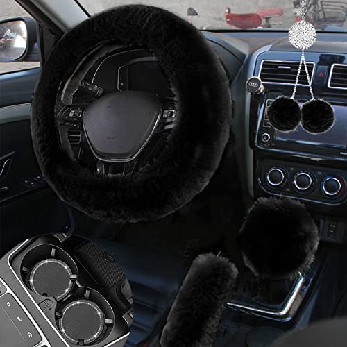 ZXGHIJJ Fluffy Car Accessories Set ZXGHIJJ Fluffy Car Accessories Set