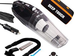 Deep Touch Car Vacuum Cleaner High Power Handheld Vacuum LED 12V Car Vacuum Auto Accessories Cleaning Kit for Car Interior 16 Ft Cable