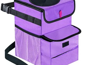 GPUSFAK Car Trash Can Foldable Garbage Bin Leakproof 3 Gallons Purple