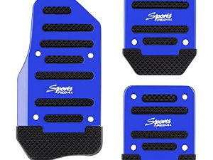 KIFIDAN 3PCS Nonslip Striped Car Pedal Pads Sports Gas Pedal Accessories Aluminum Alloy Pedal Car Replacement Accessories Universal for Car