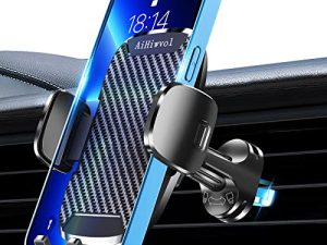 AiHiwvol Phone Holder for Car Vent [Upgraded Hook Clip] Air Vent Car Phone Holder Hands Free Clamp Cradle in Vehicle Universal Car Phone Holder Mount Compatible with iPhone 14 13 All Phones