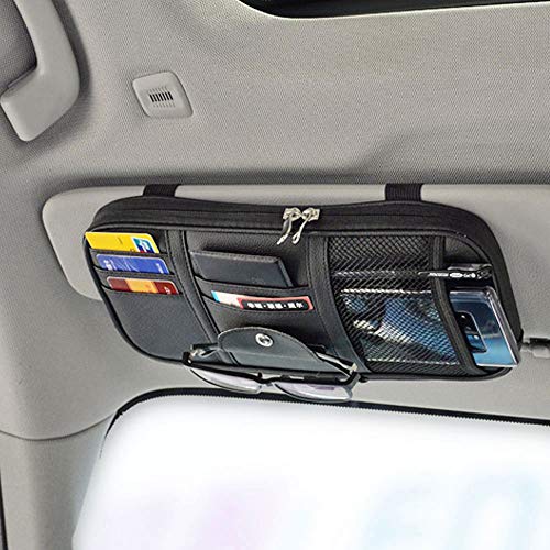 Da by Car Sun Visor Organizer Auto Car Visor Pocket and Interior Accessories Car Truck Visor Storage Pouch Holder with Multi-Pocket Net Zippers(Black) Da by Car Sun Visor Organizer Auto Car Visor Pocket and Interior Accessories Car Truck Visor Storage Pouch Holder with Multi-Pocket Net Zippers(Black)