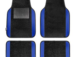 FH Group F14407BLUE Universal Fit Premium Carpet Blue Automotive Floor Mats fits most Cars