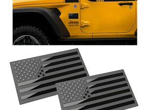 VAGURFO 1 Pair American Flag Metal Car Sticker