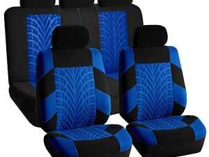 TLH Car Seat Covers Travel Master Automotive Car Seat Covers Full Set Blue Seat Covers Airbag Compatible and Split Rear Car Seat Cover Universal Fit Interior Accessories for Cars Trucks and SUV