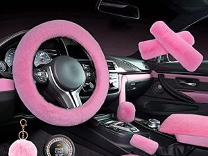 ZYNQACC 1 Set 8 Pieces Fluffy Steering Wheel Cover Set