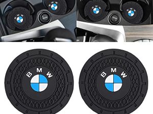 2.75 Inches Car Interior Accessories Cup Holder Insert Drink Coaster Silicone Anti-Slip Mat Compatible with BMW 1 3 5 7 Series F30 F35 320li 316i X1 X3 X4 X5 Car SUV Truck 2PCS