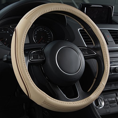 CAR PASS Line Rider Universal Fit Delux Leather Steering Wheel Cover CAR PASS Line Rider Universal Fit Delux Leather Steering Wheel Cover