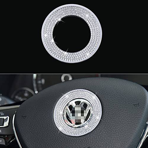 KORUIPEI Bling Car Accessories for Women Fit for VW Volkswagen Steering Wheel Emblem KORUIPEI Bling Car Accessories for Women Fit for VW Volkswagen Steering Wheel Emblem