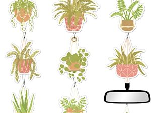 Tallew 8 Pack Car Hanging Plants Air Freshener for Women Girls Long Lasting Funny Plant Car Accessories Little Scented Hanging Air Fresheners for Car Mirror