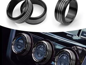 For Subaru AC Knob Cover Accessory Center Console Switch Volume Temp Control Button Ring Trim Compatible with Forester 2014-2018