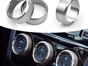 For Subaru AC Knob Cover Accessory Center Console Switch Volume Temp Control Button Ring Trim Compatible with Forester 2014-2018