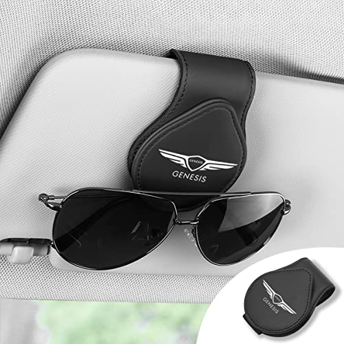 ERDONE Fit Genesis Sunglasses Holder Clip for Car Sun Visor Leather Glasses Hanger Clip with Hidden Magnetic Closure for Genesis Accessories (FitGenesis) ERDONE Fit Genesis Sunglasses Holder Clip for Car Sun Visor Leather Glasses Hanger Clip with Hidden Magnetic Closure for Genesis Accessories (FitGenesis)