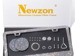Newzon Bling License Plate Frame for Women 1 Pack