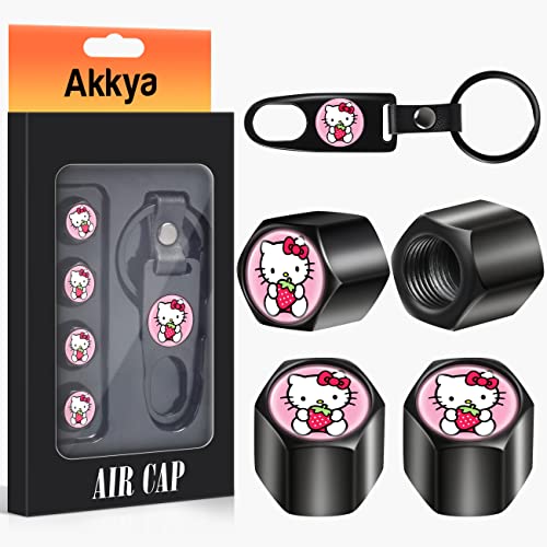 Akkya Tire Valve Stem Caps Cover for Car Bike Bicycle Motorcycles Tractors Mountain Bikes Trucks Cute Kawaii Cartoon Black Metal Chrome Tire Air Pressure Covers Wheel Accessories Parts Akkya Tire Valve Stem Caps Cover for Car Bike Bicycle Motorcycles Tractors Mountain Bikes Trucks Cute Kawaii Cartoon Black Metal Chrome Tire Air Pressure Covers Wheel Accessories Parts