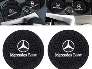 2.75 inches Car Interior Accessories Cup Holder Insert Drink Coaster Silicone Anti Slip Cup Mat Compatible with Benz A-Class C-Class E-Class CLA CLS Car SUV Truck 2PCS