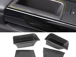 Vesul 4PCS Door Grab Tray Door Organizer Compatible with Ford Explorer 2020 2021 2022 Armrest Phone Container Handle Insert ABS Tray Storage Box Glove Pallet