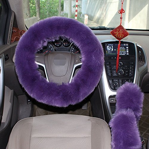 3 Pieces Flurry Steering Wheel Cover Car Accessories 15 inch Soft Luxury Faux Wool Non-Slip Universal Steering Wheel 3 Pieces Flurry Steering Wheel Cover Car Accessories 15 inch Soft Luxury Faux Wool Non-Slip Universal Steering Wheel