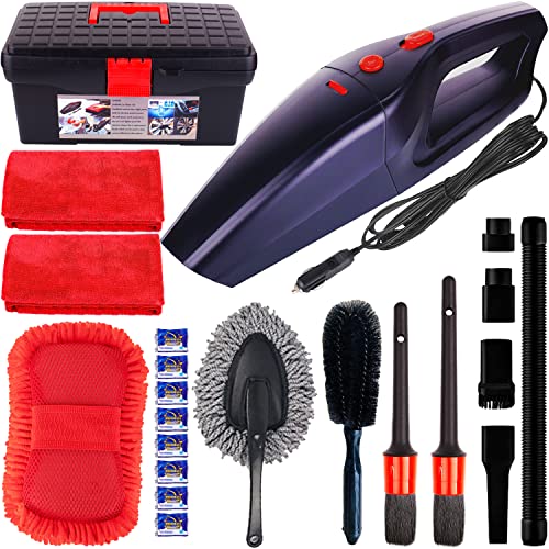 LIANXIN Car Wash Kit & Car Cleaning Kit - High Power Handheld Vacuum - Car Wash Supplies Built for The Perfect Car Wash - Car Interior Cleaning kit with Brush and Microfiber Towel LIANXIN Car Wash Kit & Car Cleaning Kit - High Power Handheld Vacuum - Car Wash Supplies Built for The Perfect Car Wash - Car Interior Cleaning kit with Brush and Microfiber Towel