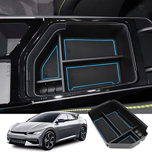MARCHFA Center Console Organizer Tray Compatible for 2022 2023 Kia EV6 Accessories Armrest Box Tray Organizer Insert Secondary Storage Box for EV6 2022 2023 (Blue) MARCHFA Center Console Organizer Tray Compatible for 2022 2023 Kia EV6 Accessories Armrest Box Tray Organizer Insert Secondary Storage Box for EV6 2022 2023 (Blue)