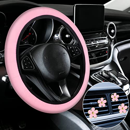 Cute Steering Wheel Cover Flower Steering Wheel Cover Floral Steering Wheel Cover for Girls with 4 Pieces Cute Flowers Car Air Vent Clips for Women Girls Car Decorations (Pink Pattern) Cute Steering Wheel Cover Flower Steering Wheel Cover Floral Steering Wheel Cover for Girls with 4 Pieces Cute Flowers Car Air Vent Clips for Women Girls Car Decorations (Pink Pattern)