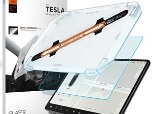 Spigen Tempered Glass Screen Protector [GlasTR EZ FIT] designed for Tesla Model 3 / Y Dashboard Touchscreen - Matte/Anti Fingerprint