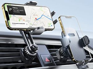 LISEN Phone Mount for Car [Enjoy Never Blocking] Universal Car Phone Holder Mount [Easily Install] Cell Phone Holder for Car [2 Mounting Options] Compatible for iPhone 14 13 Pro Samsung All Phones