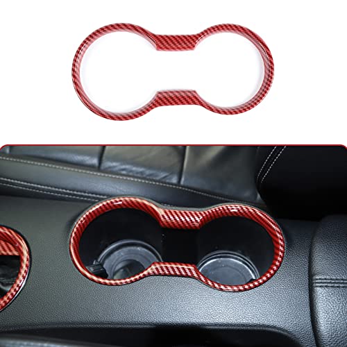 RT-TCZ Cup Holder Cover Frame Trim Interior Accessories for Ford Mustang 2015-2022 (Red Carbon Fiber Grain) RT-TCZ Cup Holder Cover Frame Trim Interior Accessories for Ford Mustang 2015-2022 (Red Carbon Fiber Grain)
