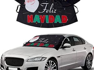 EcoNour Car Windshield Snow Cover for Car Decor | Tough 600D Polyester Fabric Windshield Snow Cover | Water & Sag-Proof Christmas Car Accessories for Ice Removal | Standard (69 x 42 inches)