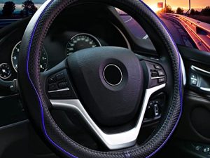 Valleycomfy Steering Wheel Covers Universal 15 inch - Genuine Leather