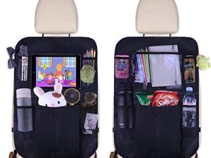 JUSTTOP Black Car Backseat Organizer with Touch Screen Tablet Holder