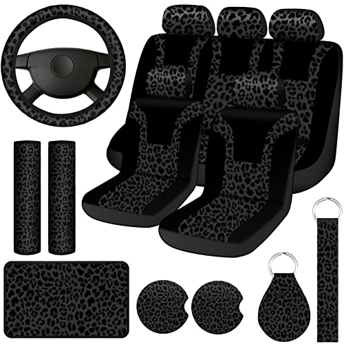 17 Pcs Leopard Print Car Accessories Set 17 Pcs Leopard Print Car Accessories Set