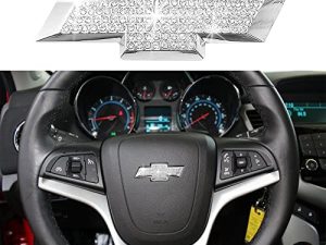 Vonluxsue Bling Steering Wheel Bowtie Emblem for Chevy