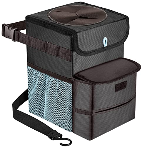 GPUSFAK Car Trash Can Foldable Garbage Bin Leakproof 3 Gallons Black Blue GPUSFAK Car Trash Can Foldable Garbage Bin Leakproof 3 Gallons Black Blue