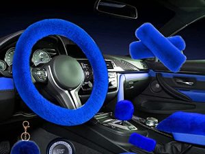ZYNQACC 1 Set 8 Pieces Fluffy Steering Wheel Cover Set