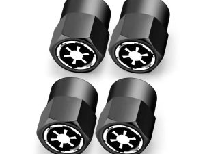 Aanlun for Star War Valve stem caps Car tire Valve caps 4PCS Galactic Empire Car Tire caps fit Star War Car Accessories (Fit Galactic Empire Black)